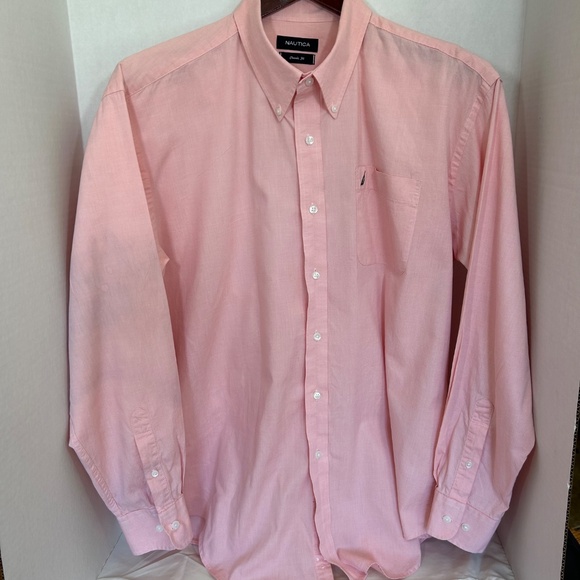 Nautica, Men’s long sleeve button down, pink, 100% Cotton - Picture 3 of 3